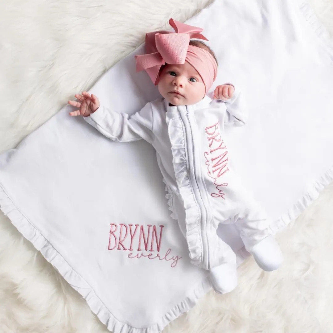 Personalized Baby Girl Outfit Embroidered Newborn Coming Home Outfit Custom Baby Girl Name Outfit... | Etsy (US)