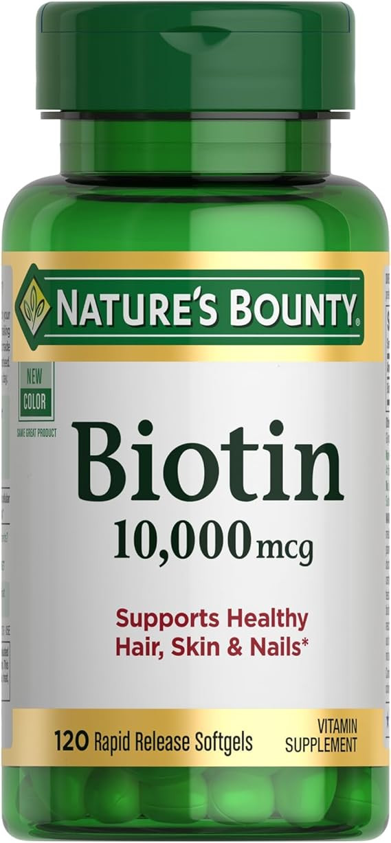 Nature's Bounty Biotin Hair Skin and Nails Vitamins, Supports Healthy Hair, Skin and Nails, 10,00... | Amazon (US)