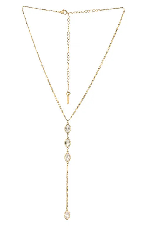 Ettika Cubic Zirconia Y-Necklace in Gold at Nordstrom | Nordstrom