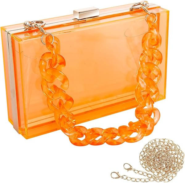 WJCD Clear Acrylic Purse Stadium Crossbody Clutch for Women Evening Party | Amazon (US)