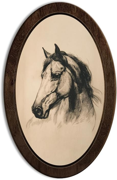 YZSLA Vintage Farmhouse Horse Framed Wall Art, Horse Room Decor | Amazon (US)