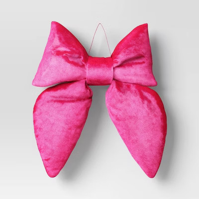 16" Christmas Velvet Bow Decor Hot Pink - Wondershop™ | Target