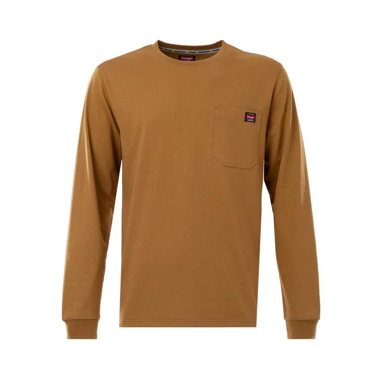 Wrangler Workwear Men's Long Sleeve Heavyweight Pocket T-Shirt, Size S-5XL (Men's and Big Men's) | Walmart (US)