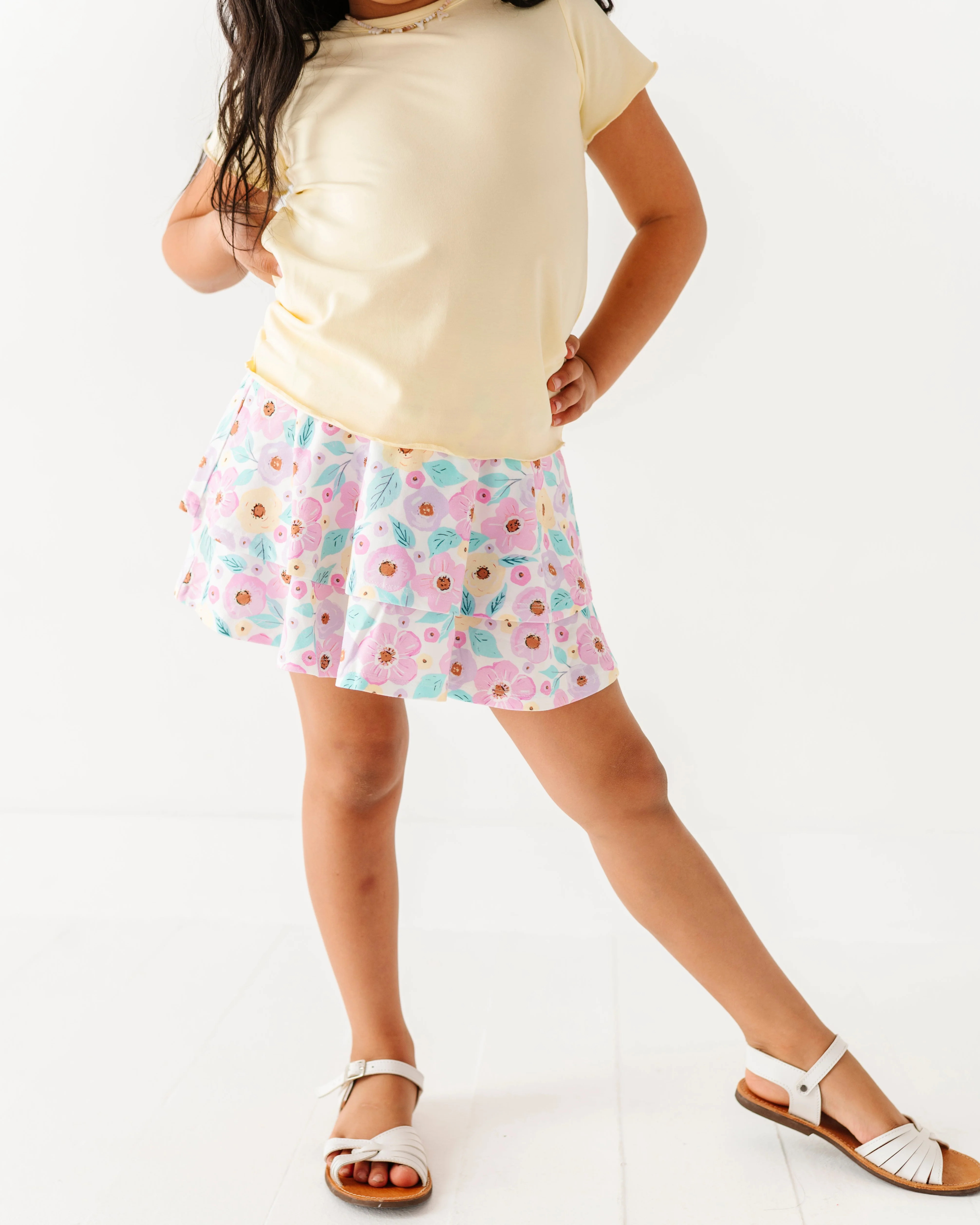 Pastel Petals 2-Tiered Skort | Birdie Bean