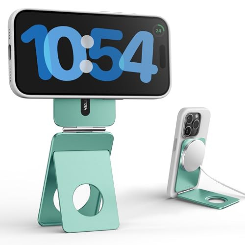 1ST IDEA Phone Tripod Stand, Aluminum Alloy Mini Tripod Compatible with Magsafe iPhone 16/15/14/13/12 Series, Foldable Strong Magnetic Phone Stand, Mult-Angle Adjustment Selfie Stick (Ocean Blue) | Amazon (US)
