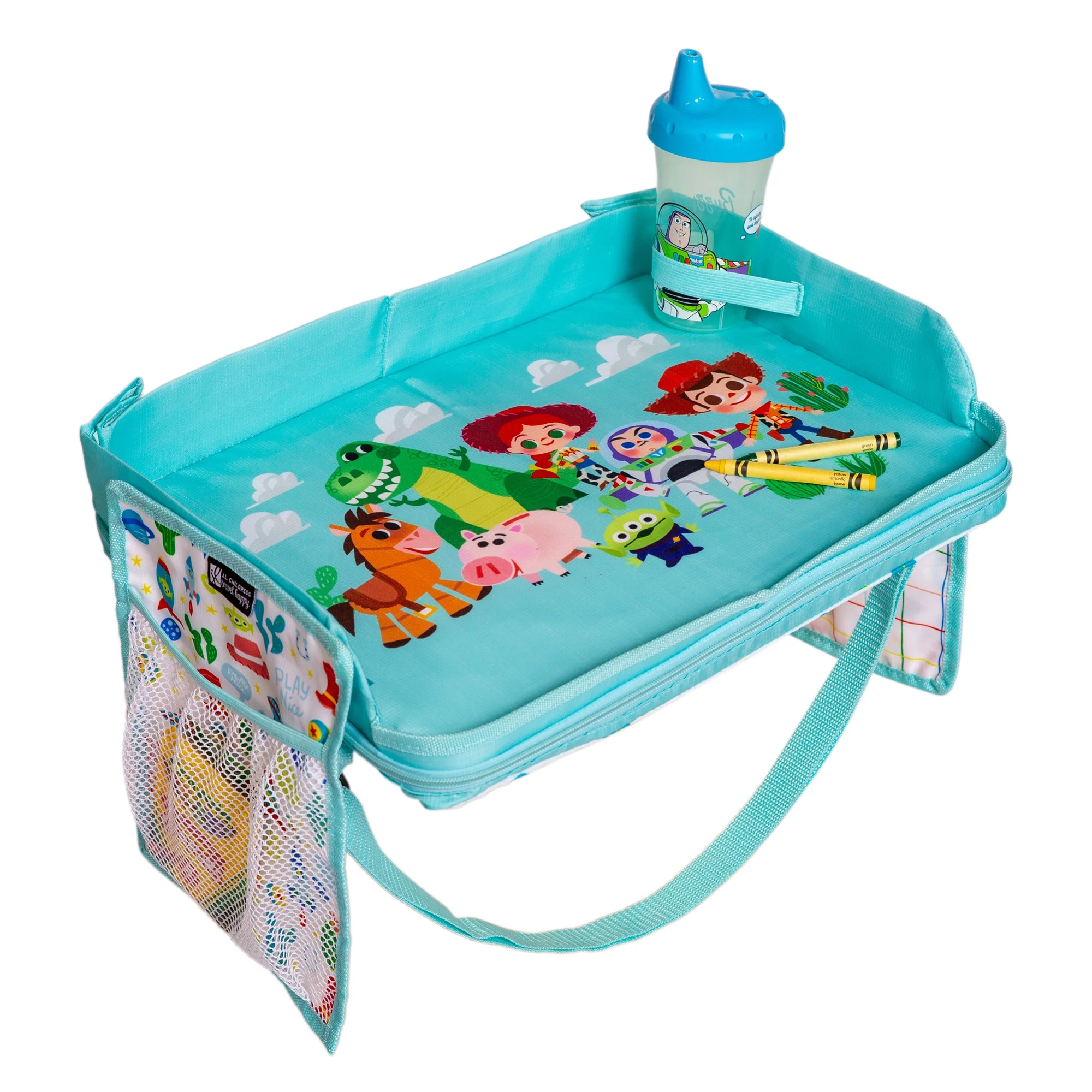 J.L. Childress Disney Baby 3-IN-1 Travel Tray, iPad Tablet Holder, and Car Seat Lap Tray, Toy Sto... | Walmart (US)