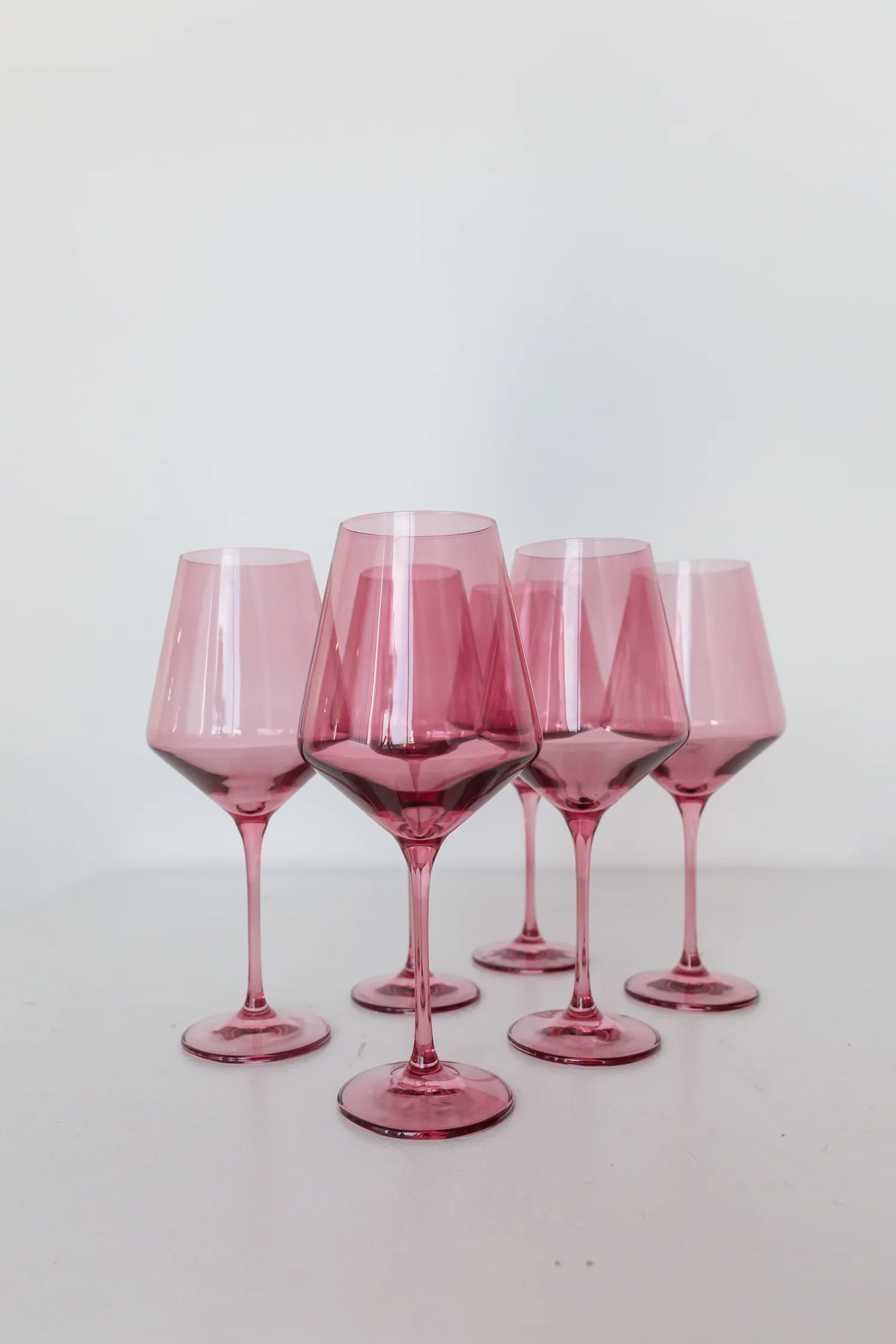 Estelle Colored Wine Stemware - Set of 6 {Rose} | Estelle Colored Glass