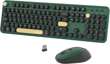 Colorful Wireless Computer Keyboards Mouse Combos, UBOTIE Polychrome Round Keycaps Retro PC Keybo... | Amazon (US)