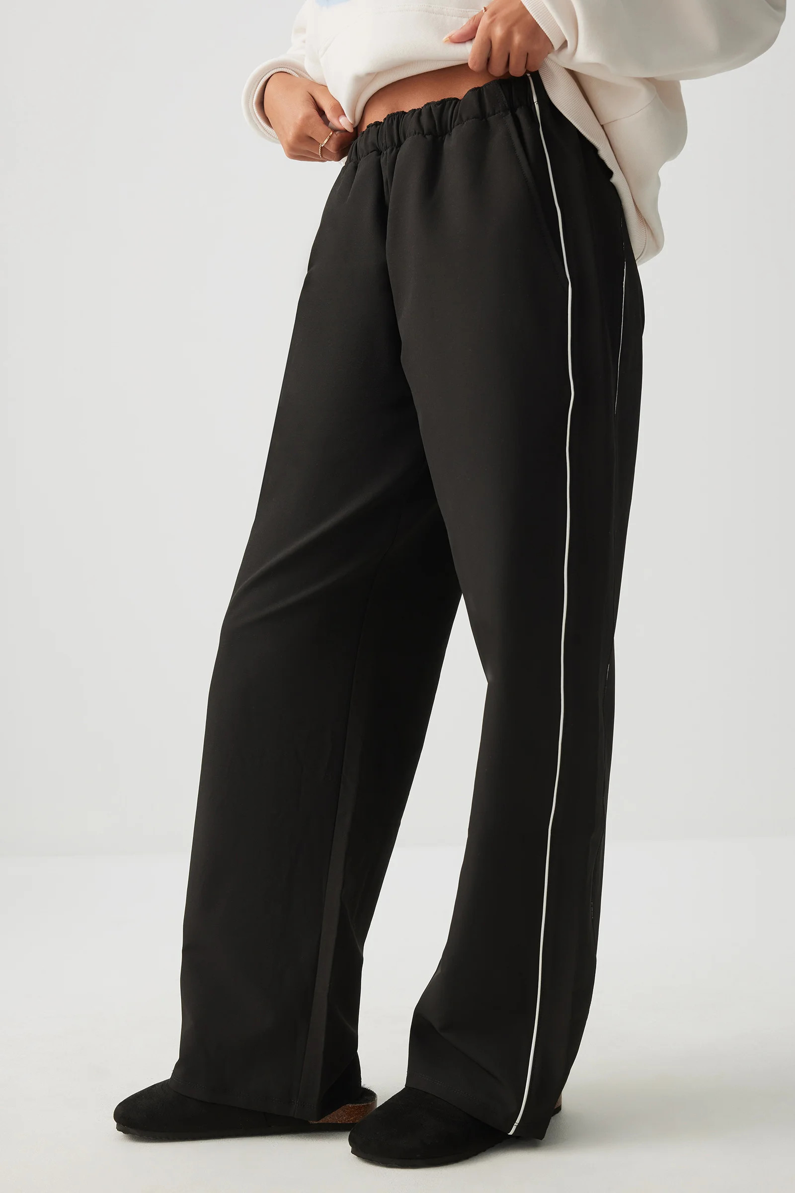 Thermal Lined Track Pants with Piping | Ardene