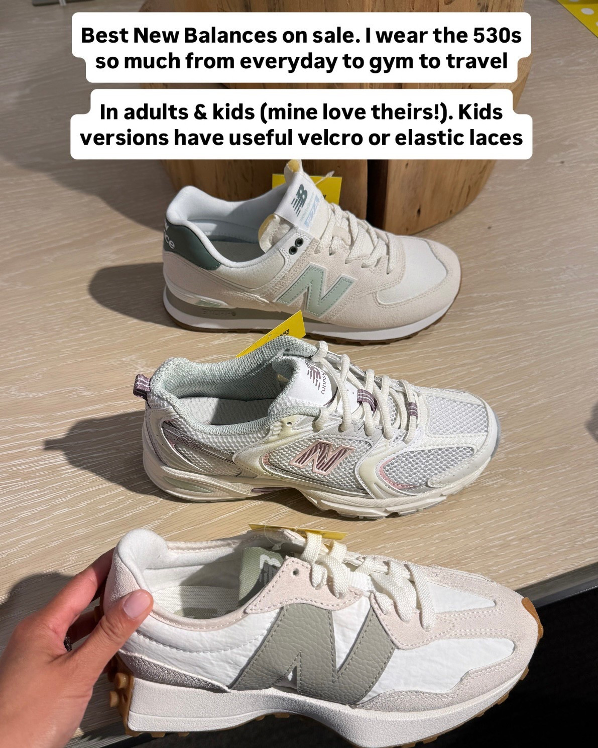 Nordstorm sale new balance sneakers! In adults and kids sizes. 

Love that the Little kids have elastic shoe laces and toddler has velcro for easy on and off 

I take a women’s 5 in both these New Balance 327 and 530 styles (TTS) and own the bottom 2 styles in older colorways. Both are very lightweight and comfortable 

• I have the 530 in a Big Kids size 3.5 which fits like a women’s 5. I ended up getting kids because a size 5 in this particular style is often sold out or not available.

• Nori has the 530 in Little Kids with elastic laces - that style in Little Kids runs 1 size small btw! I sized up a whole size for her. 

#LTKShoeCrush #LTKFindsUnder100 #LTKActive