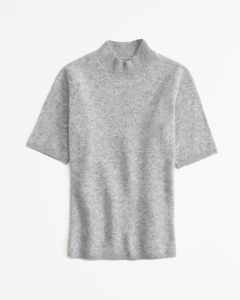 Merino Wool-Blend Short-Sleeve Mockneck Sweater | Abercrombie & Fitch (US)
