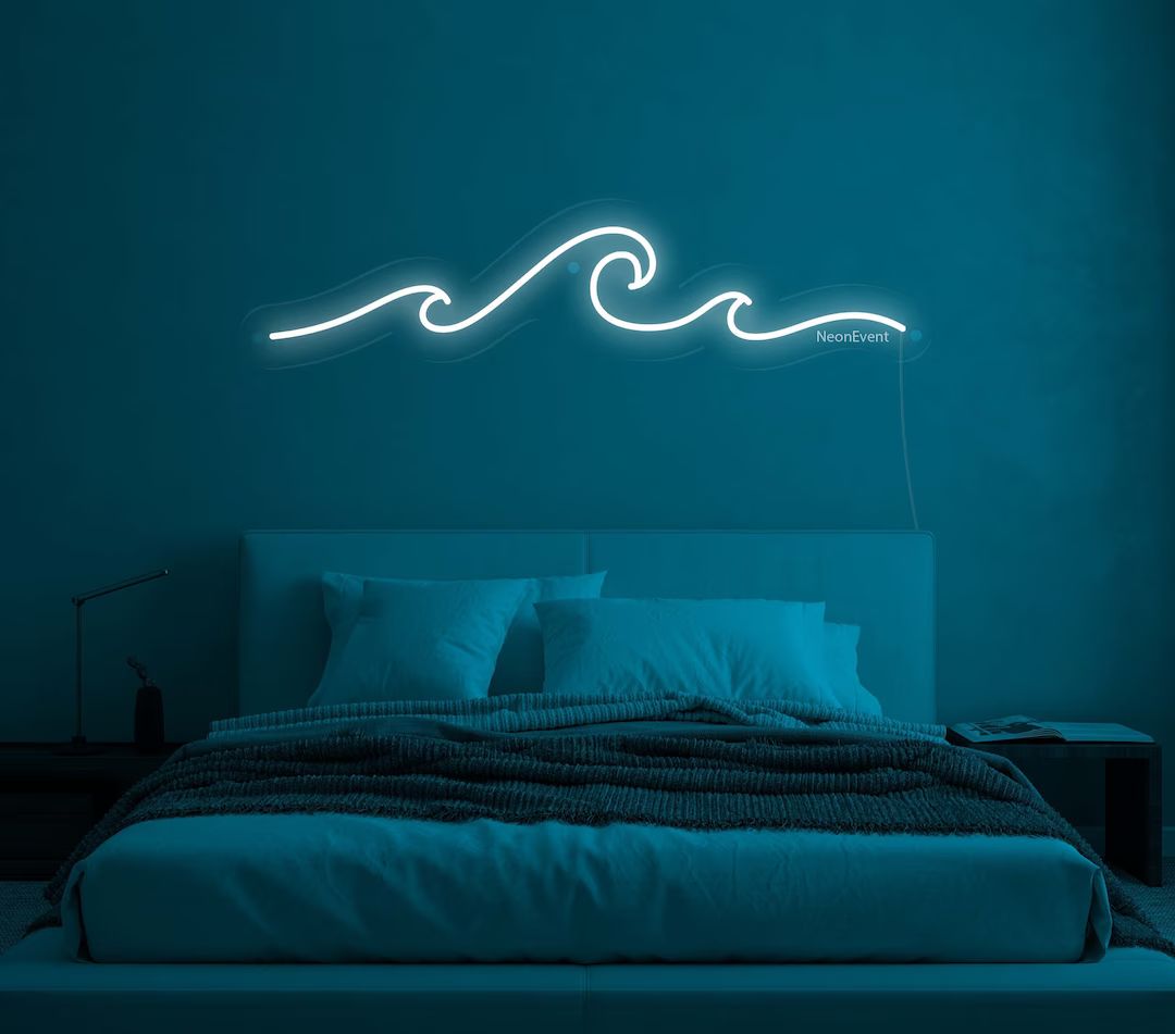 Wave neon sign - LED Neon Sign, Wall Decor, Wall Sign, Sea led neon sign, Water neon sign, Nature... | Etsy (US)