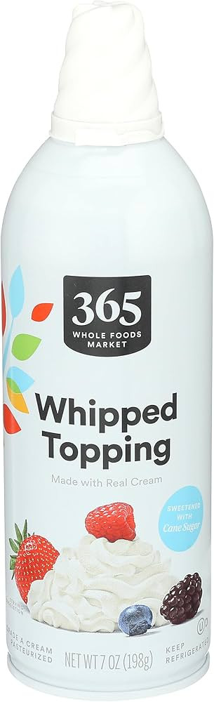 365 by Whole Foods Market, Topping Whipped Cream, 7 Ounce | Amazon (US)