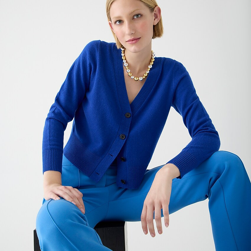 Cashmere cropped V-neck cardigan sweater | J. Crew US