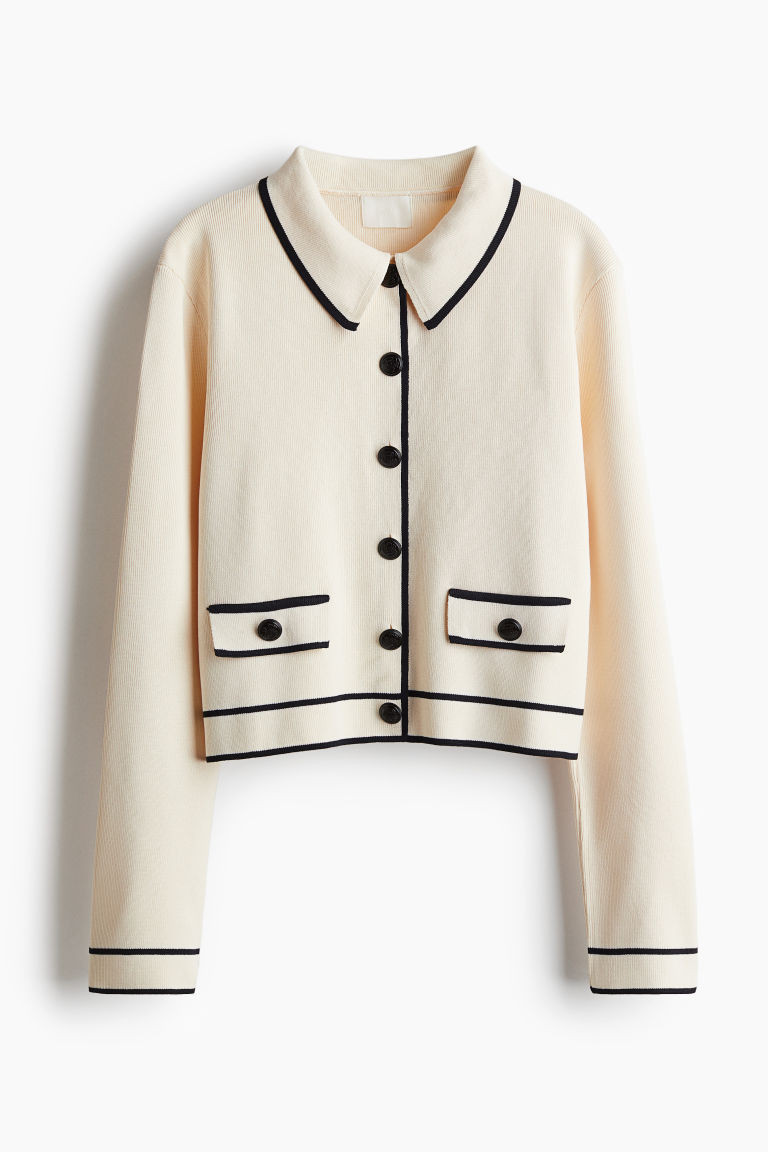 H & M - Cardigan mit Kragen - Weiß - Damen | H&M (DE, AT, CH, NL, FI)