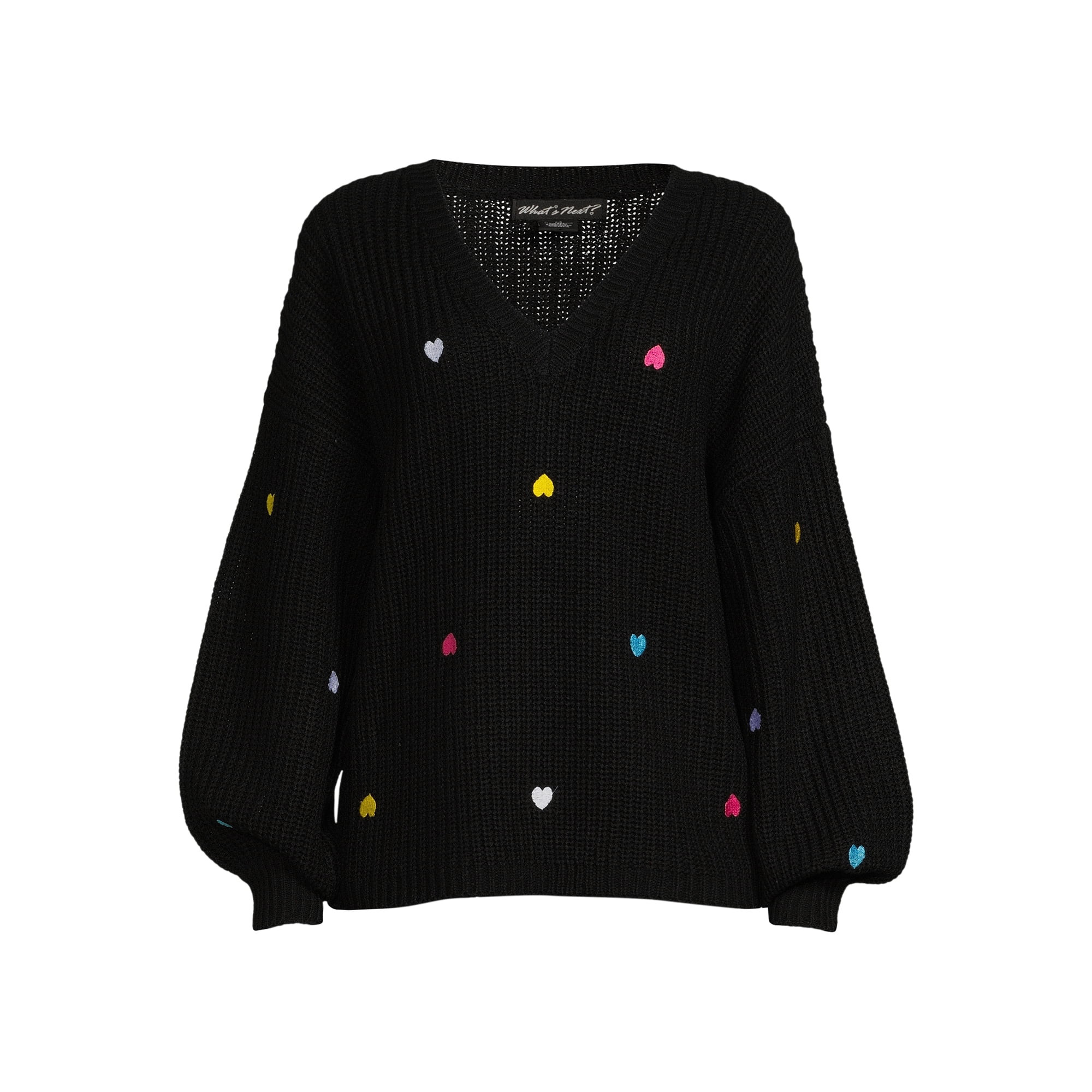 What's Next Women's V-Neck Multi Heart Embroidery | Walmart (US)