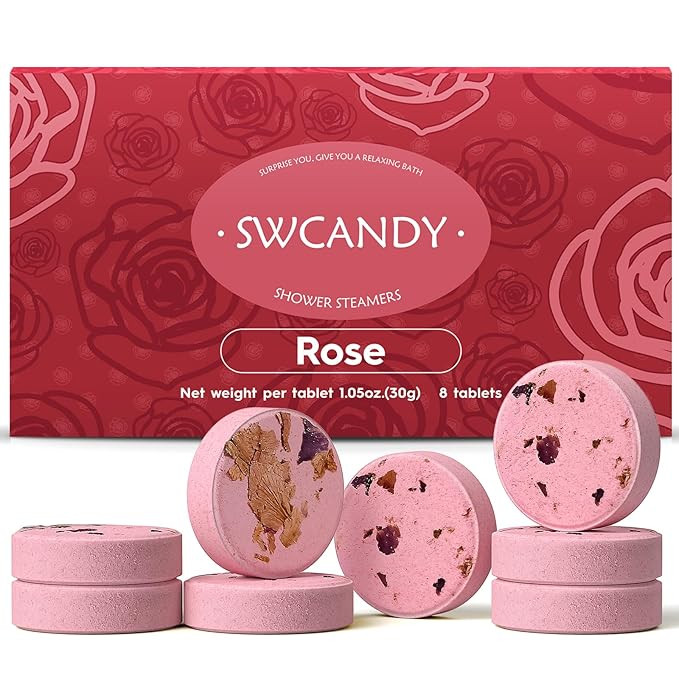 Aromatherapy Shower Steamers Birthday Day Gifts Rose - Swcandy 8 Pcs Bath Bombs Birthday Gifts fo... | Amazon (US)