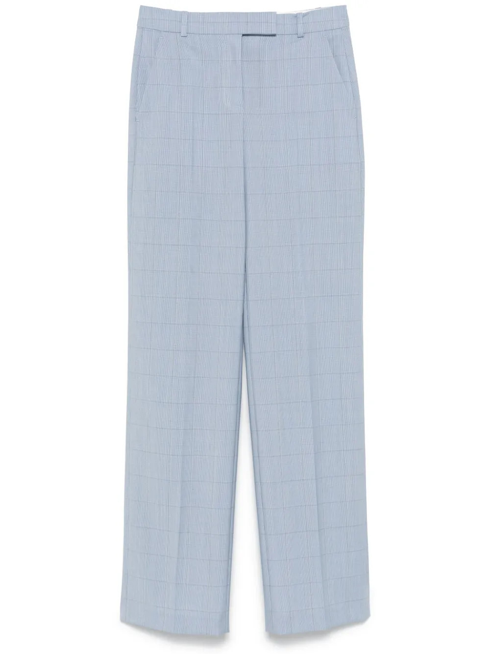 BOSS checked virgin wool trousers - Blue | Farfetch Global