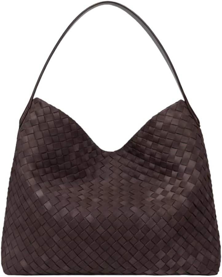 Slouchy Shoulder Bag for Women - Woven Faux Suede Hobo Purse, Crescent Crossbody Tote with Top Ha... | Amazon (CA)