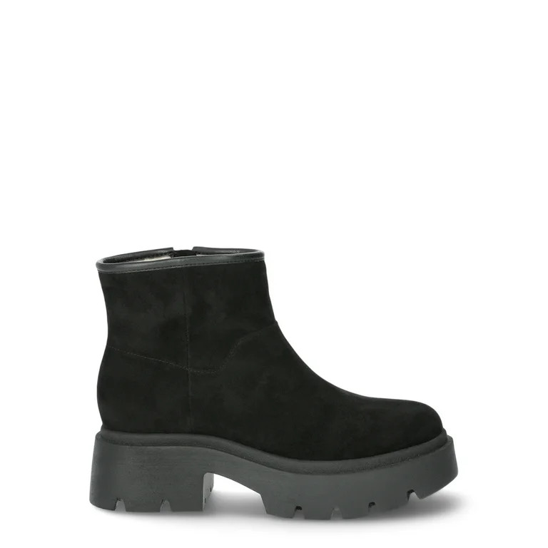 No Boundaries Cozy Lug Sole Ankle Boots, Women’s | Walmart (US)