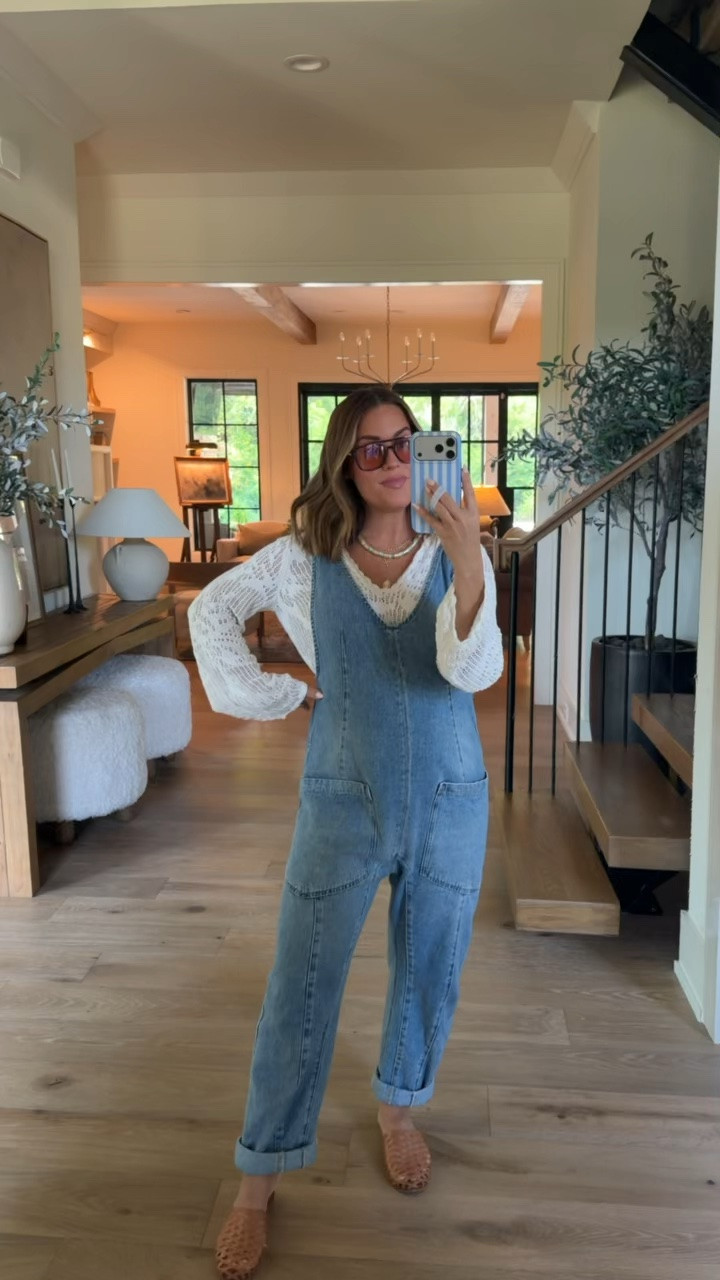 This outfit is an oldie but goodie with lots of pieces I’ve had for years. Wearing xs in overalls/jumpsuit— runs big. Linked a few options! 
My knit top is old, but linking similar! 
Jelly slides run tts! 
Sunglasses linked! 

*currently 22 weeks pregnant

#LTKootd #LTKSeasonal #LTKBump