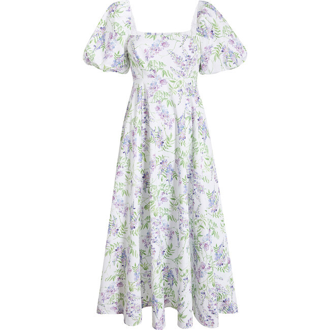 Hill House Home | Women's Matilda Wisteria Print Short Puff Sleeve Dress, (Multicolors, Size X-Small) | Maisonette | Maisonette