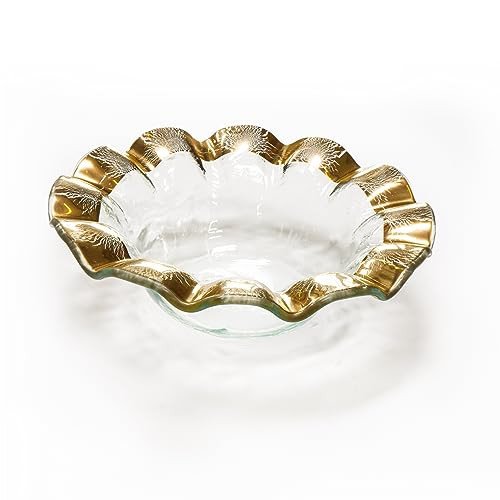 Annieglass Ruffle Wine Coaster with 24K Gold Rim, 7 3/4" | Amazon (US)