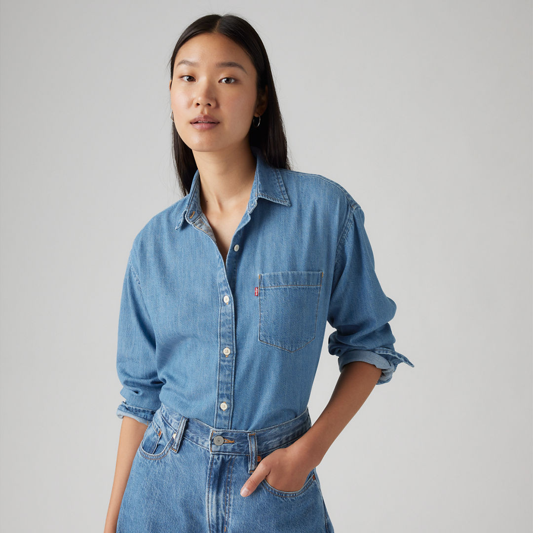 Levi's Harlie Boyfriend Linen+ Denim Shirt - Women's XL | Levi's US
