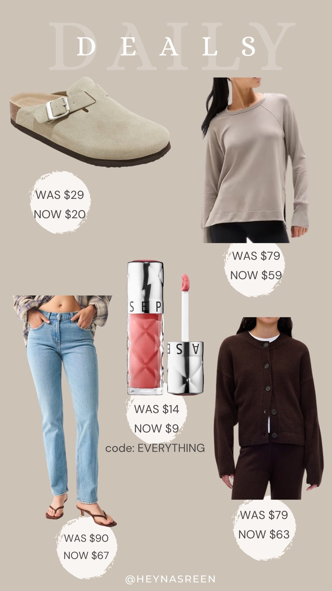 Daily deals on Target mule flats, Athleta sweatshirt, Gap cardigan, Sephora plumping lip gloss, Abercrombie jeans 