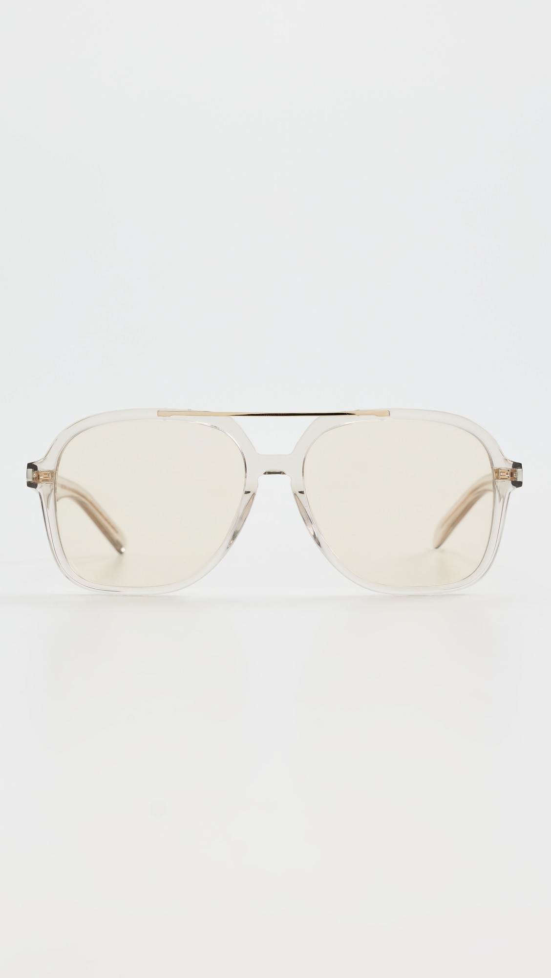 Saint Laurent Aviator Sunglasses Beige/Yellow One Size | Shopbop