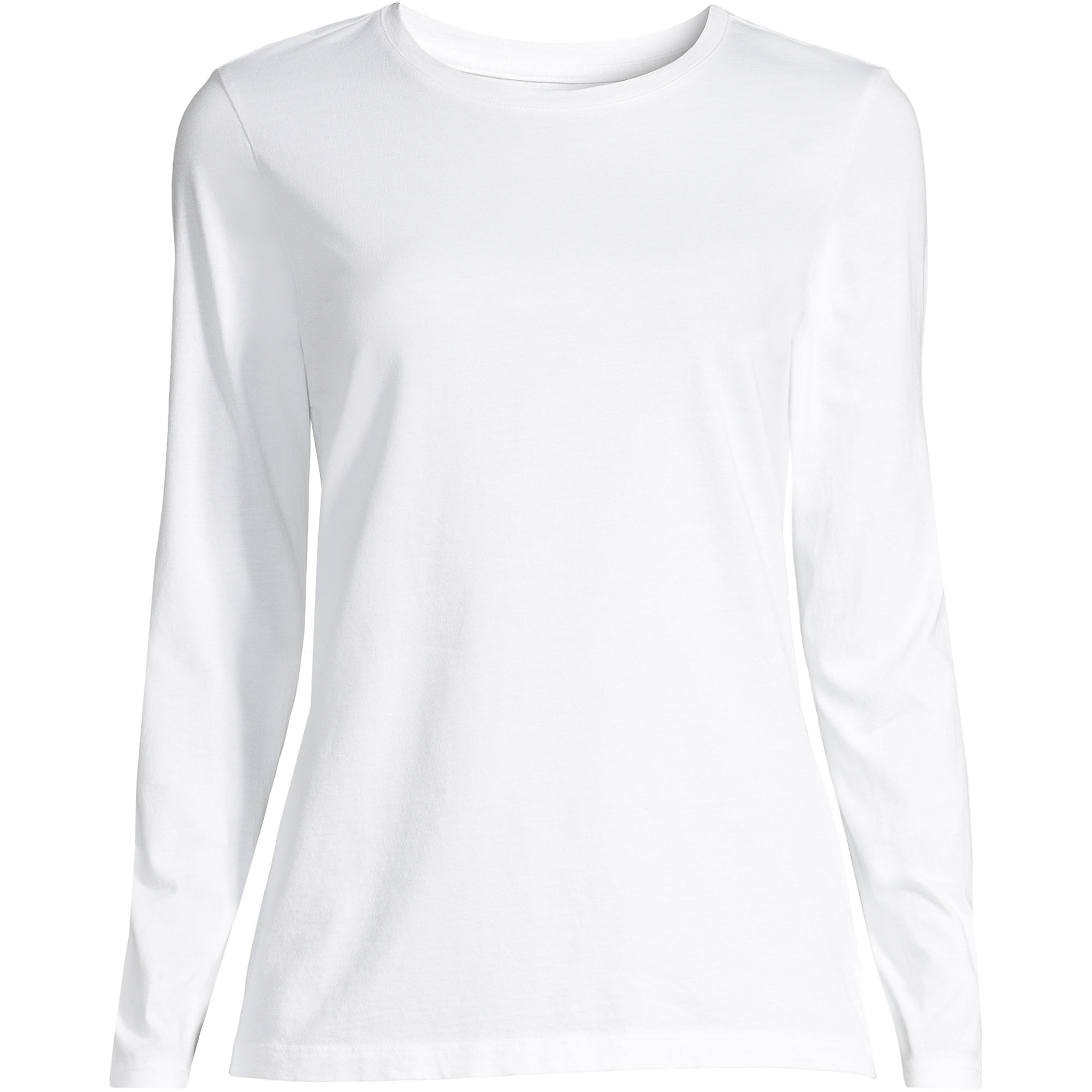 Women's Relaxed Supima Cotton Long Sleeve Crew Neck T-Shirt | Lands' End (US)