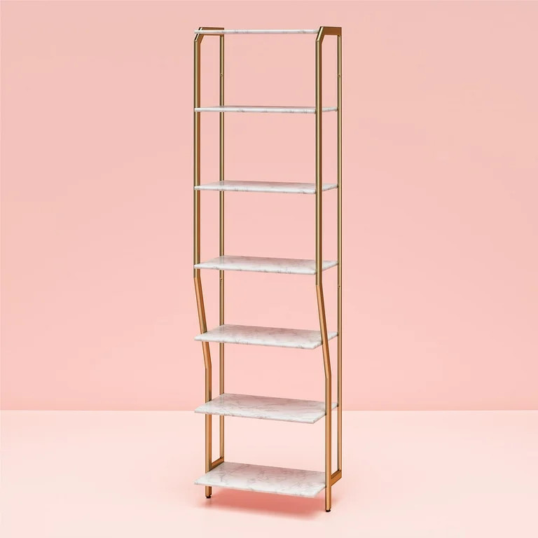 CosmoLiving by Cosmopolitan Gwyneth Closet - Shelves, White Marble | Walmart (US)