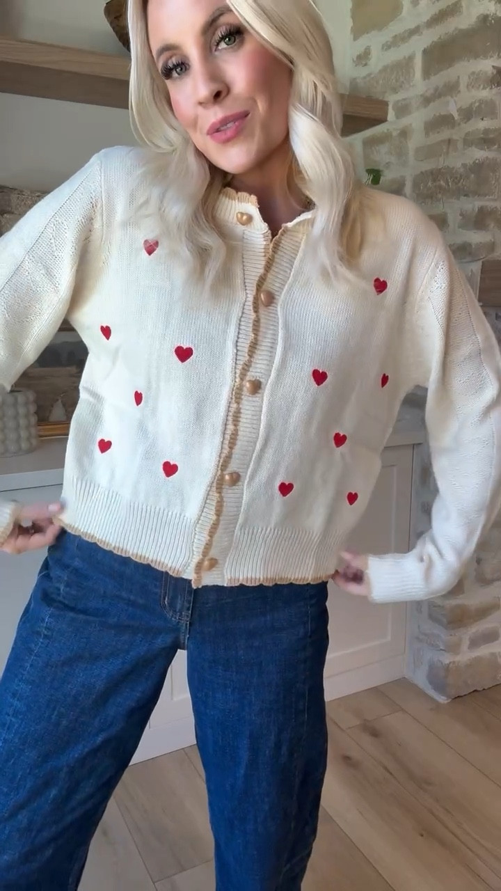 This sweater is Amazon and it’s so cute! I love the scalloped edge and heart details! Wearing a size medium! 

#LTKStyleTip #LTKFindsUnder50 #LTKFindsUnder100