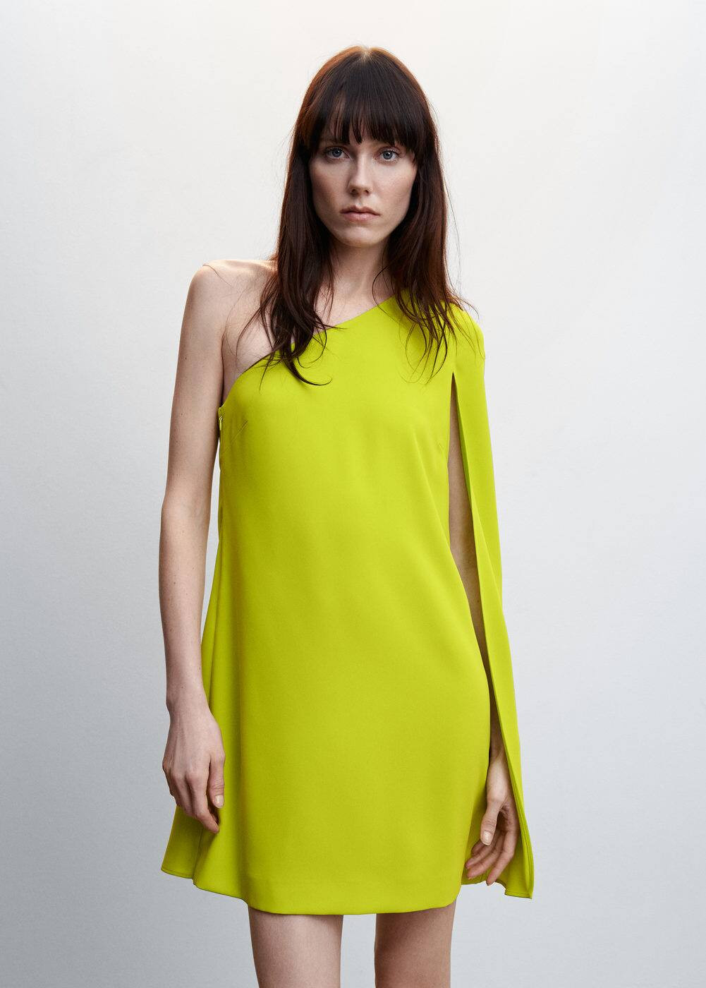 Asymmetrical cape dress -  Women | Mango USA | MANGO (US)