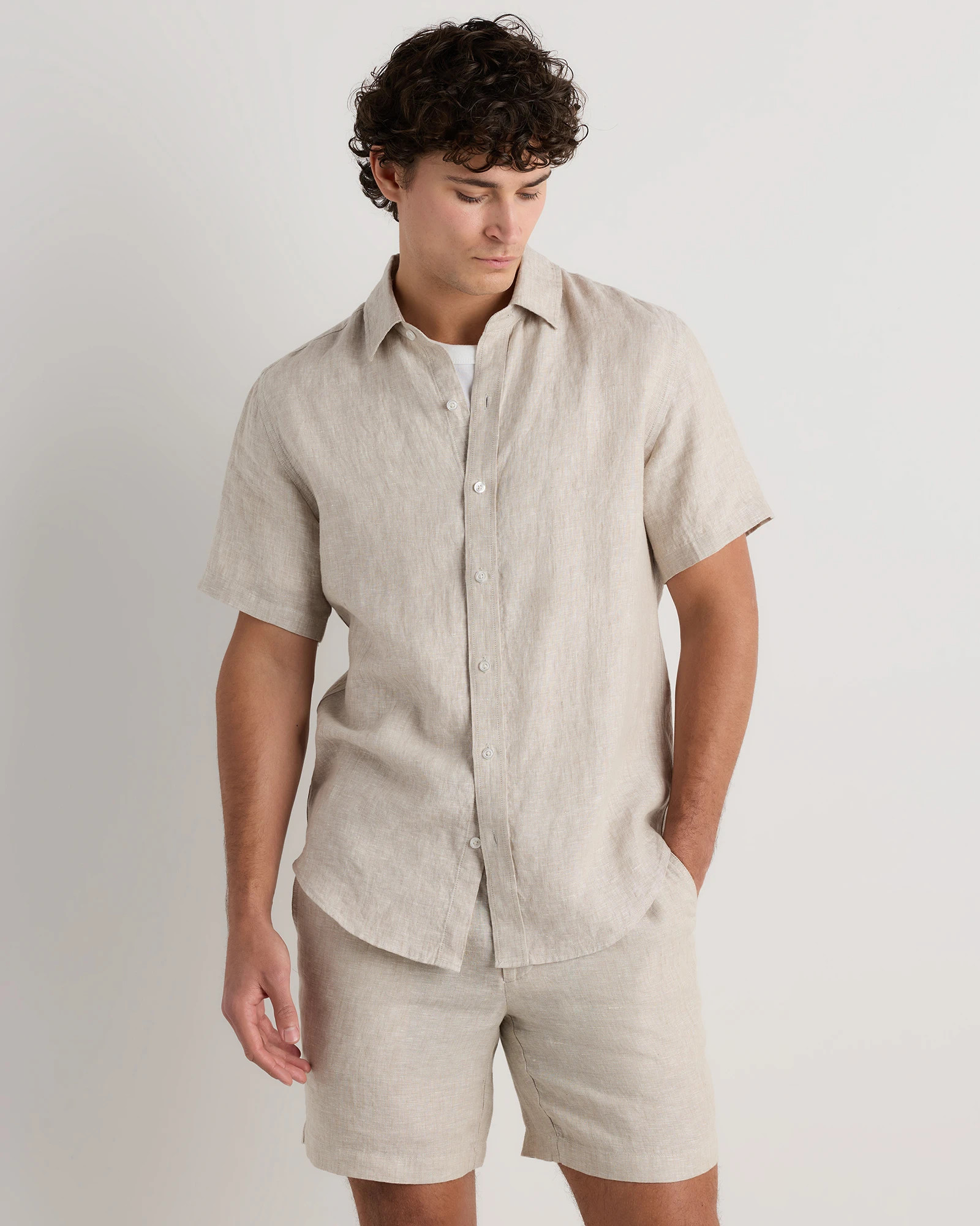 Quince | Men's 100% European Linen Short Sleeve Shirt in Martini Olive, Size XXL | Quince