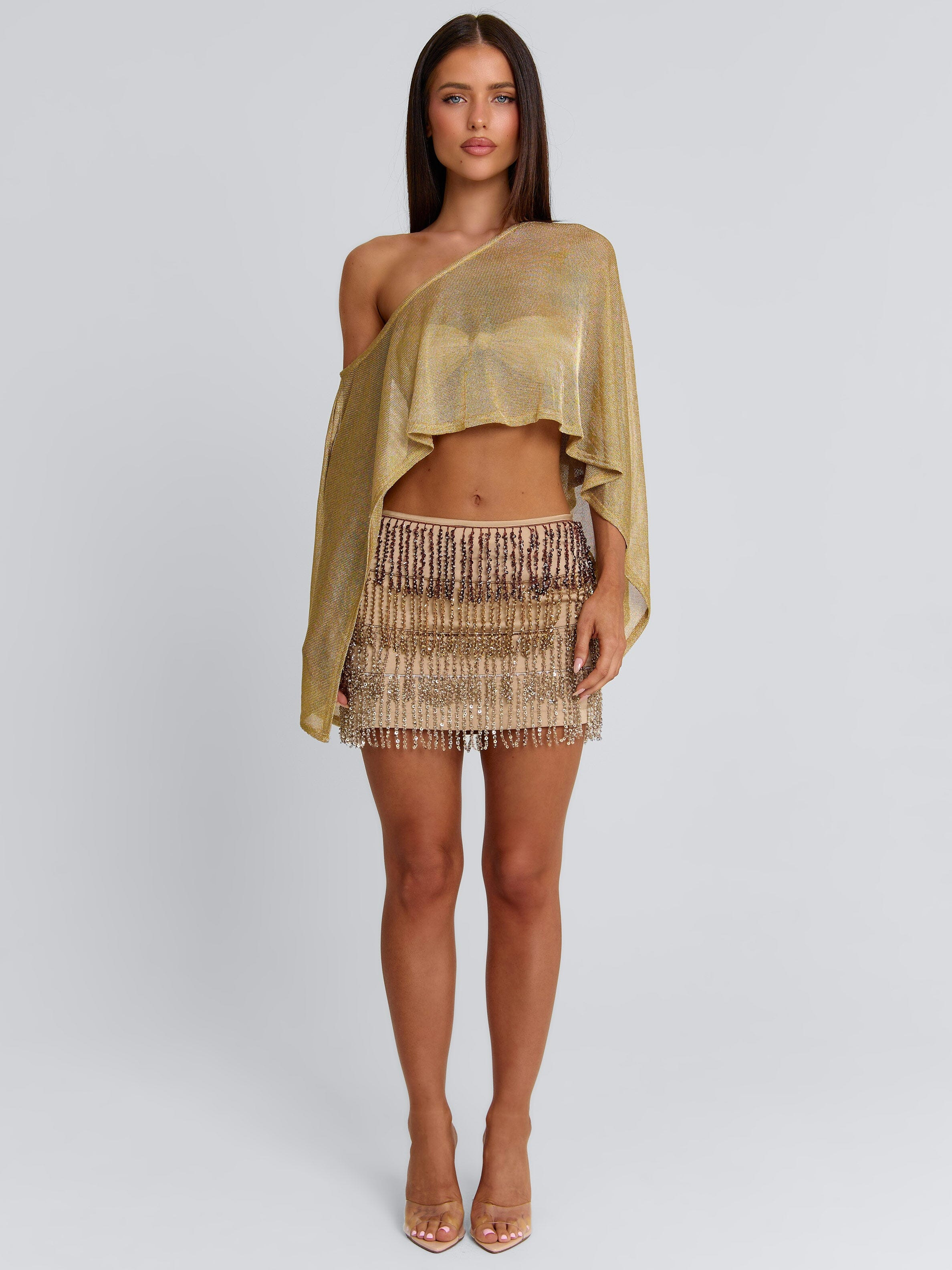 VALINA MINI SKIRT GOLD | Outcast (US & UK)
