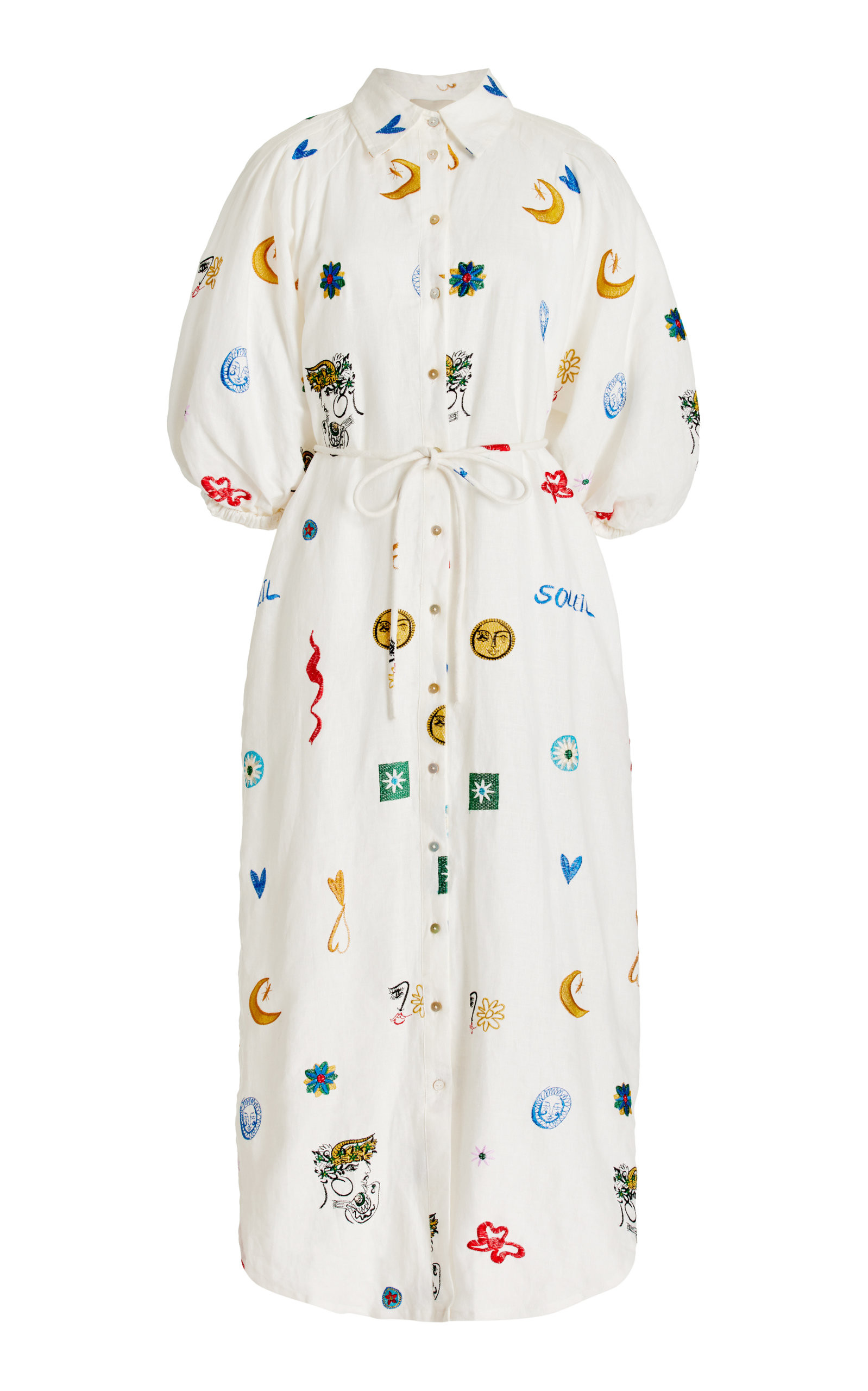 Soleil Embroidered Linen Shirt Dress | Moda Operandi (Global)