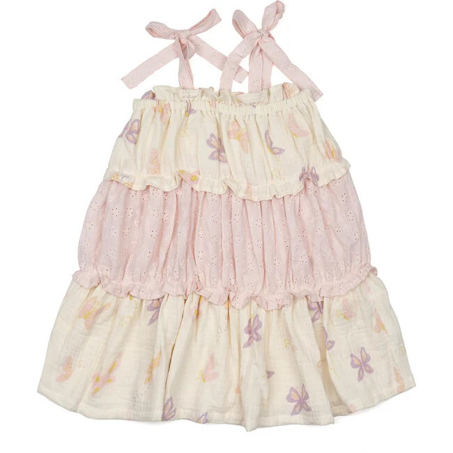 Wild Wawa | Amber Dress, Butterfly Kiss Natural (Multicolor, Size 18-24M) | Maisonette | Maisonette