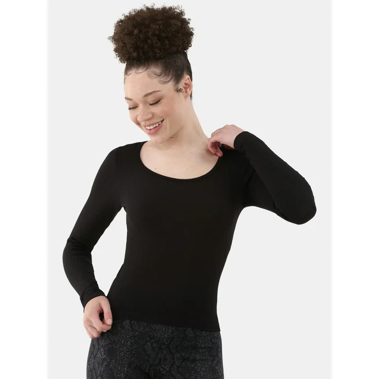 No Boundaries Seamless Scoop Neck Top, Women's | Walmart (US)