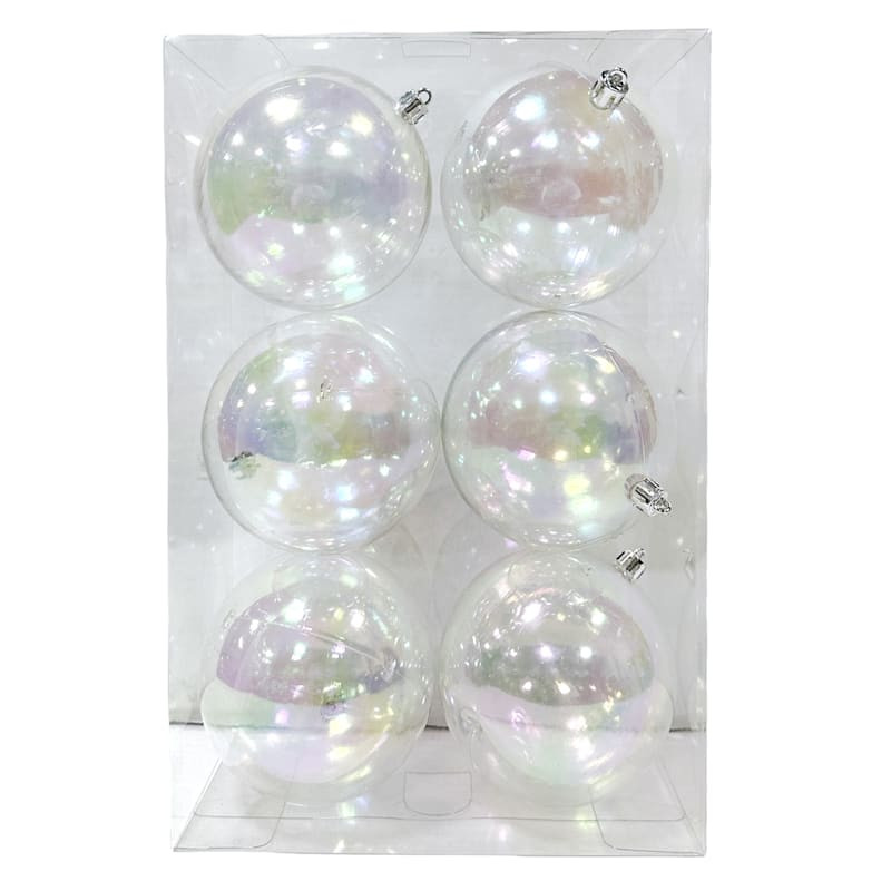 6-Count Iridescent Bubble Shatterproof Ornaments | At Home