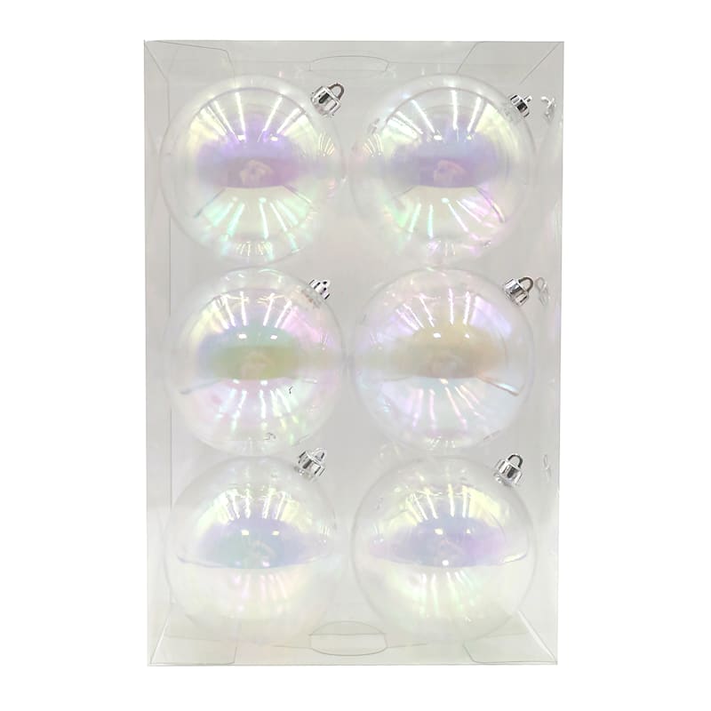 6-Count Iridescent Bubble Shatterproof Ornaments | At Home