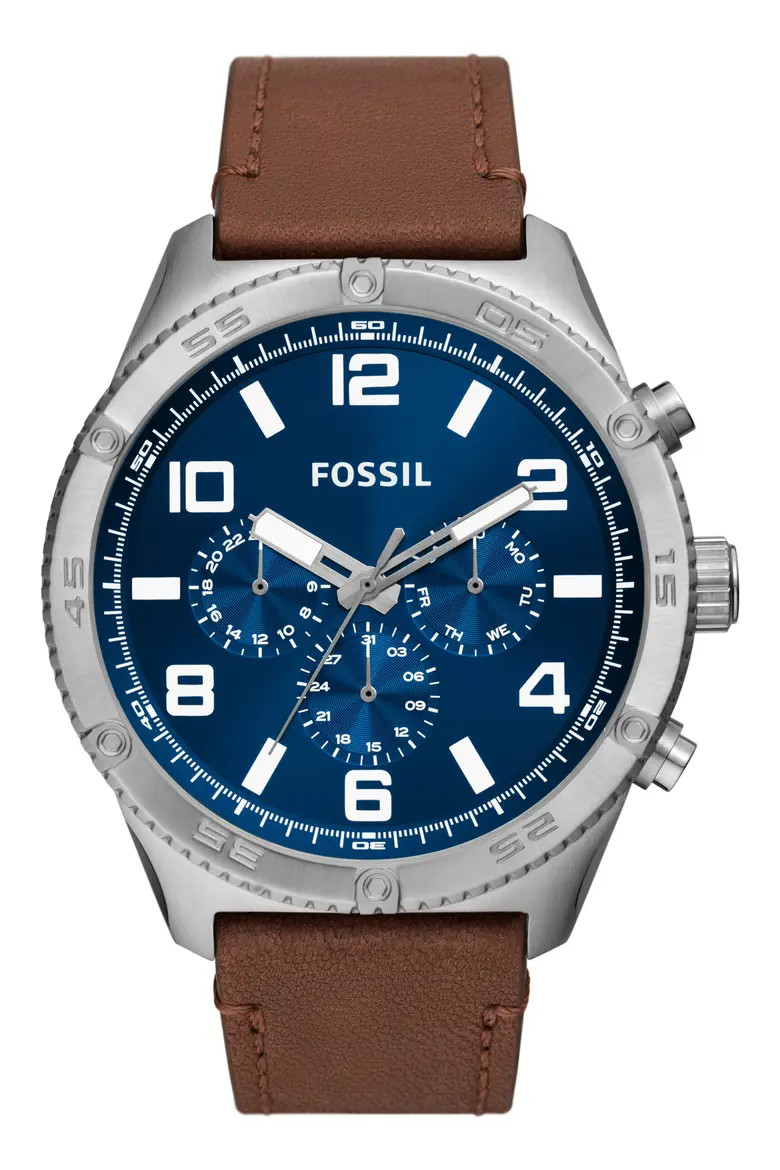 Brox Multifunction Leather Strap Watch, 50mm (Men) | Nordstromrack | Nordstrom Rack