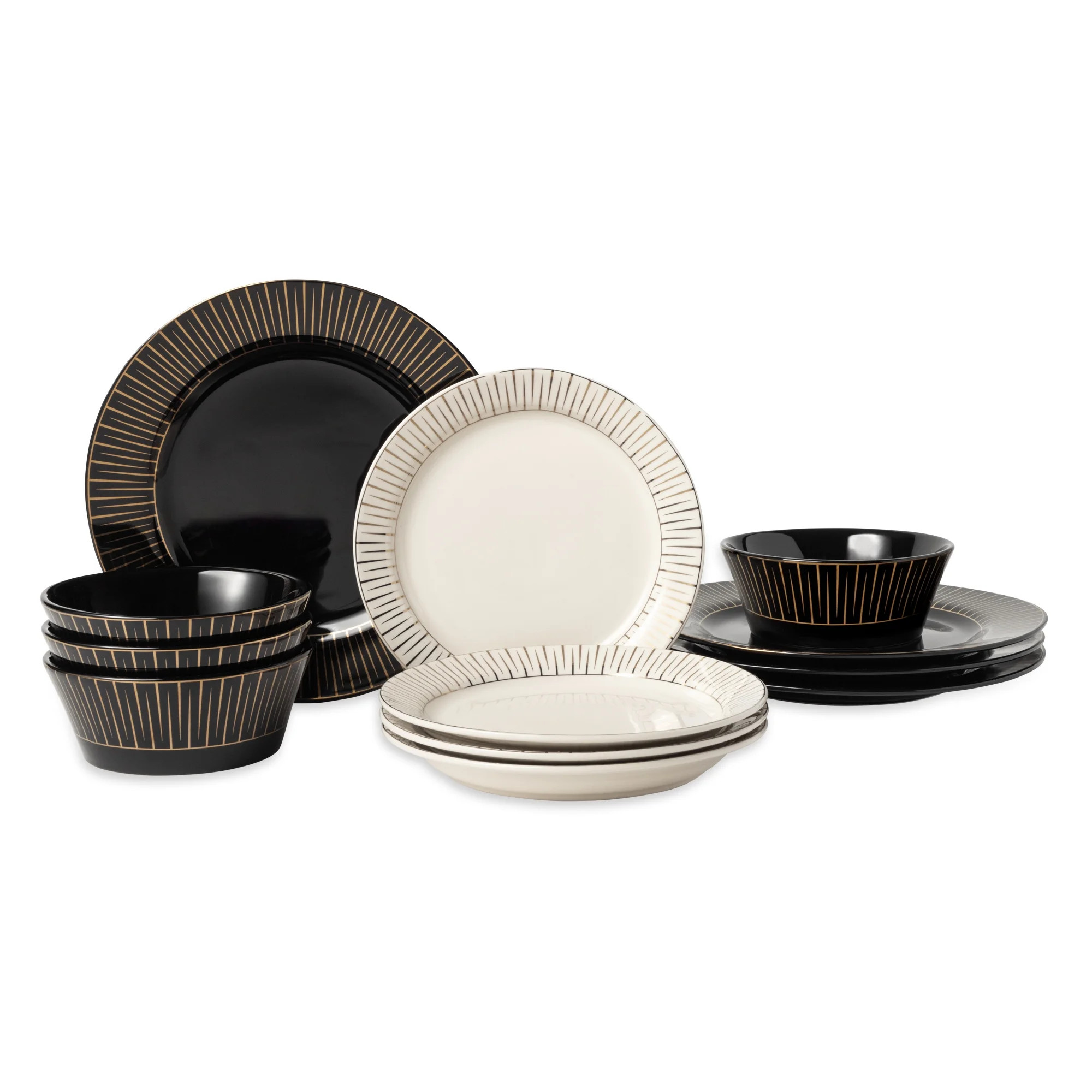 Thyme & Table Maison Collection, 12-Piece Stoneware Dinnerware Set | Walmart (US)