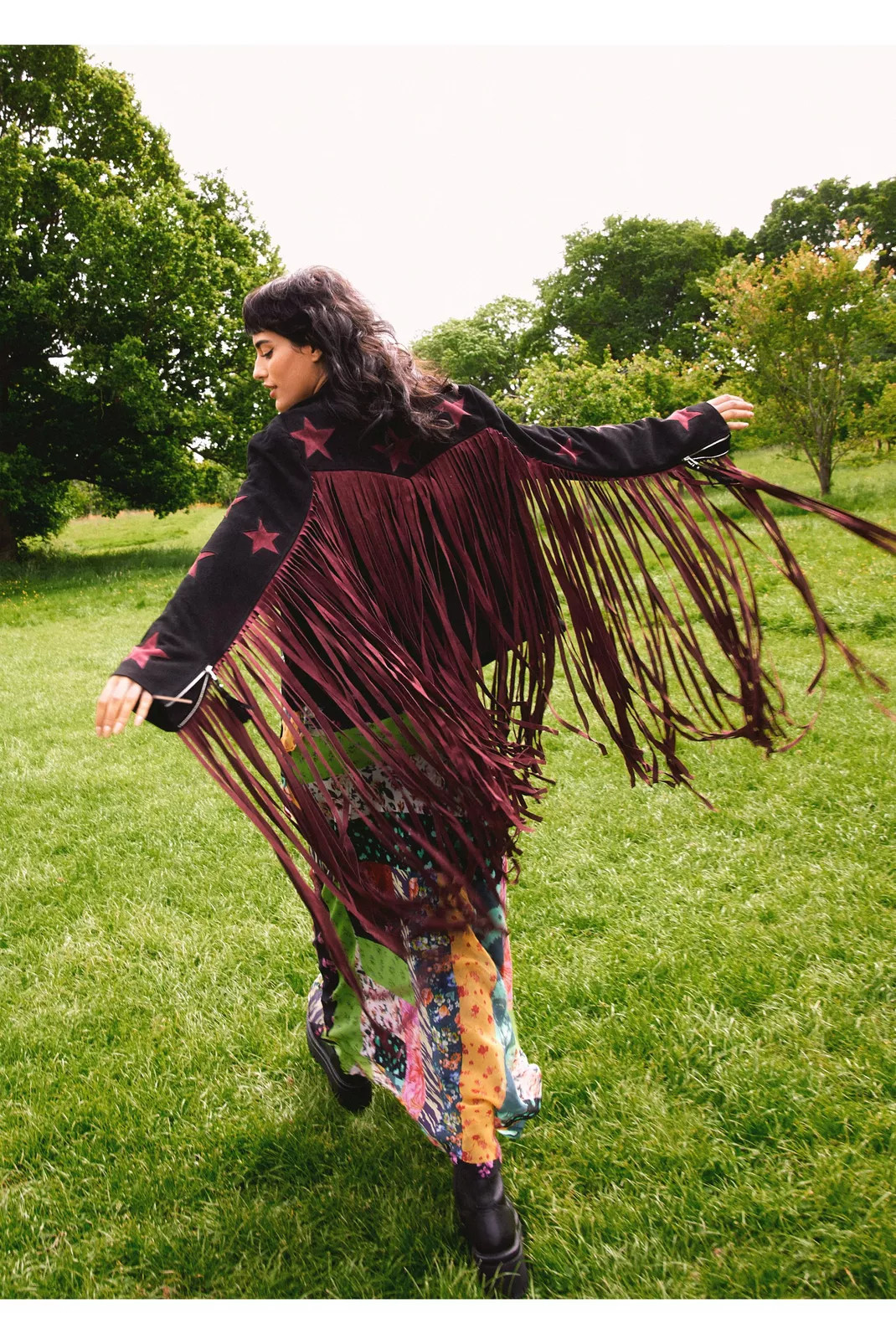 Suede Fringed Star Biker Jacket | Nasty Gal (US)