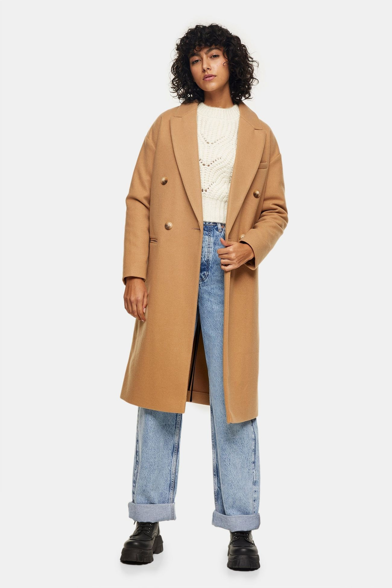 Camel Classic Double Breasted Coat | Topshop US