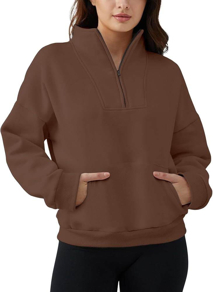 Memorose Women Quarter Zip Hoodies Oversized Half Zip Pullover Y2K Sweatshirt 2023 Fall Winter Fa... | Amazon (US)