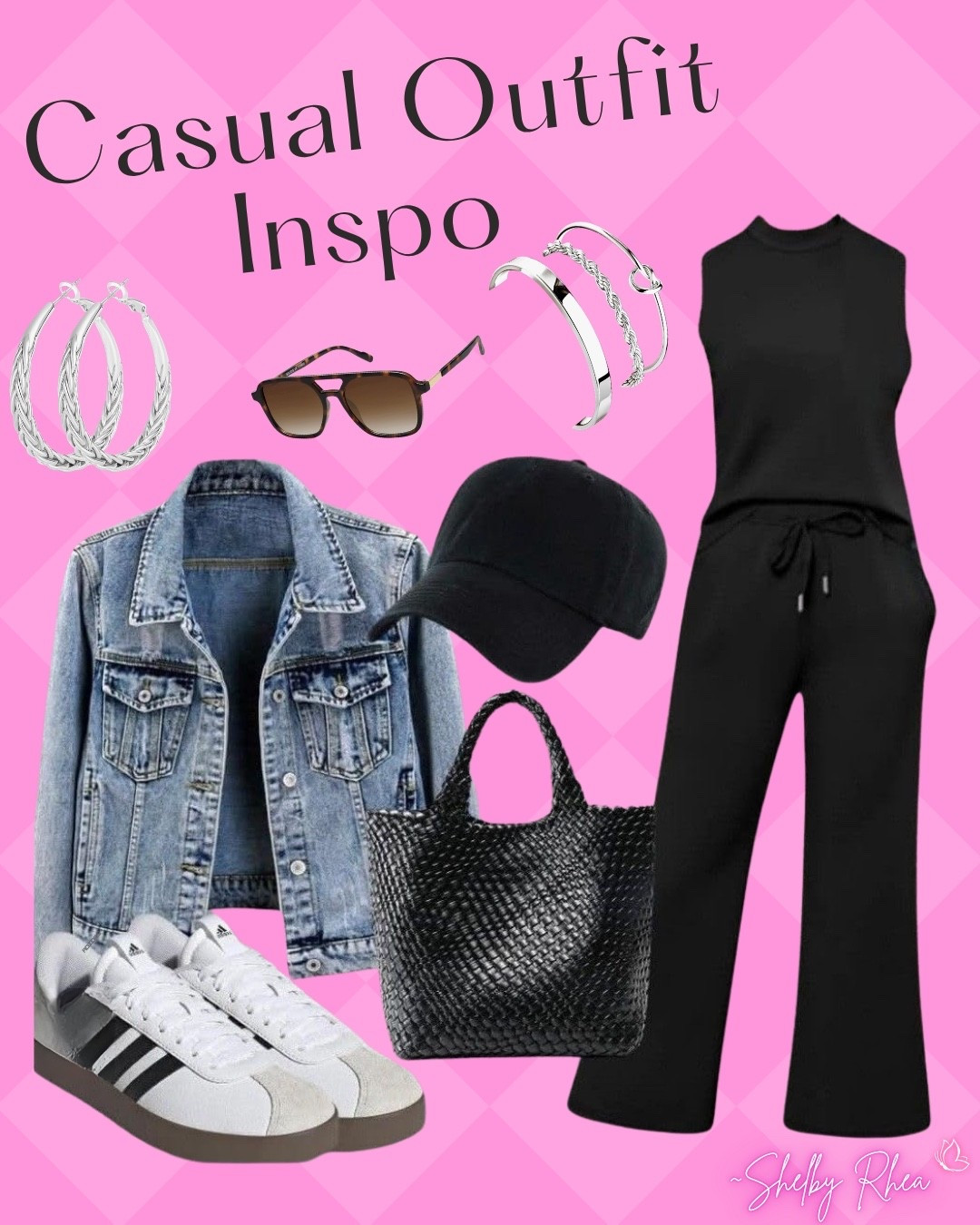 Casual… but make it cute 😏

This is my go-to when I want to be comfy but still look like I have my life together 😂

Easy black set + denim jacket = instant outfit. Add sneakers, a cap, and a cute bag and you’re done ✔️

No overthinking. No stress. Just throw it on and go.

Linked everything for you 🖤

#LTKootd #LTKOver40 #LTKmomlife