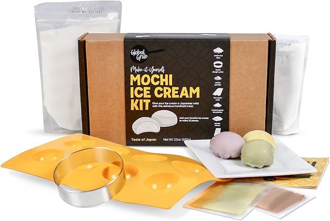 Global Grub DIY Mochi Ice Cream Kit - Mochi Kit Includes Sweet Rice Flour, Potato Starch, Matcha ... | Amazon (US)