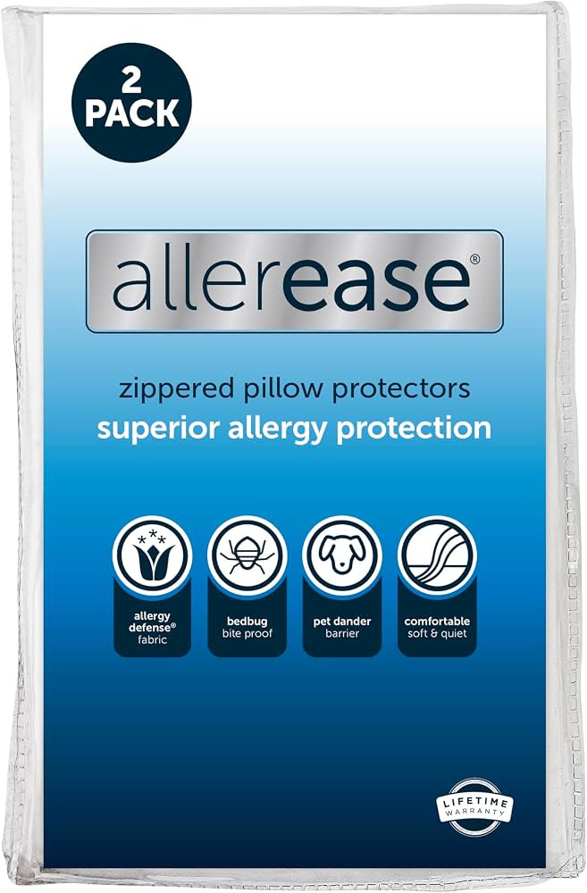 Amazon.com: Set of 2 King AllerEase Pillow Protectors - Moisture Wicking, Advanced Allergy Protec... | Amazon (US)