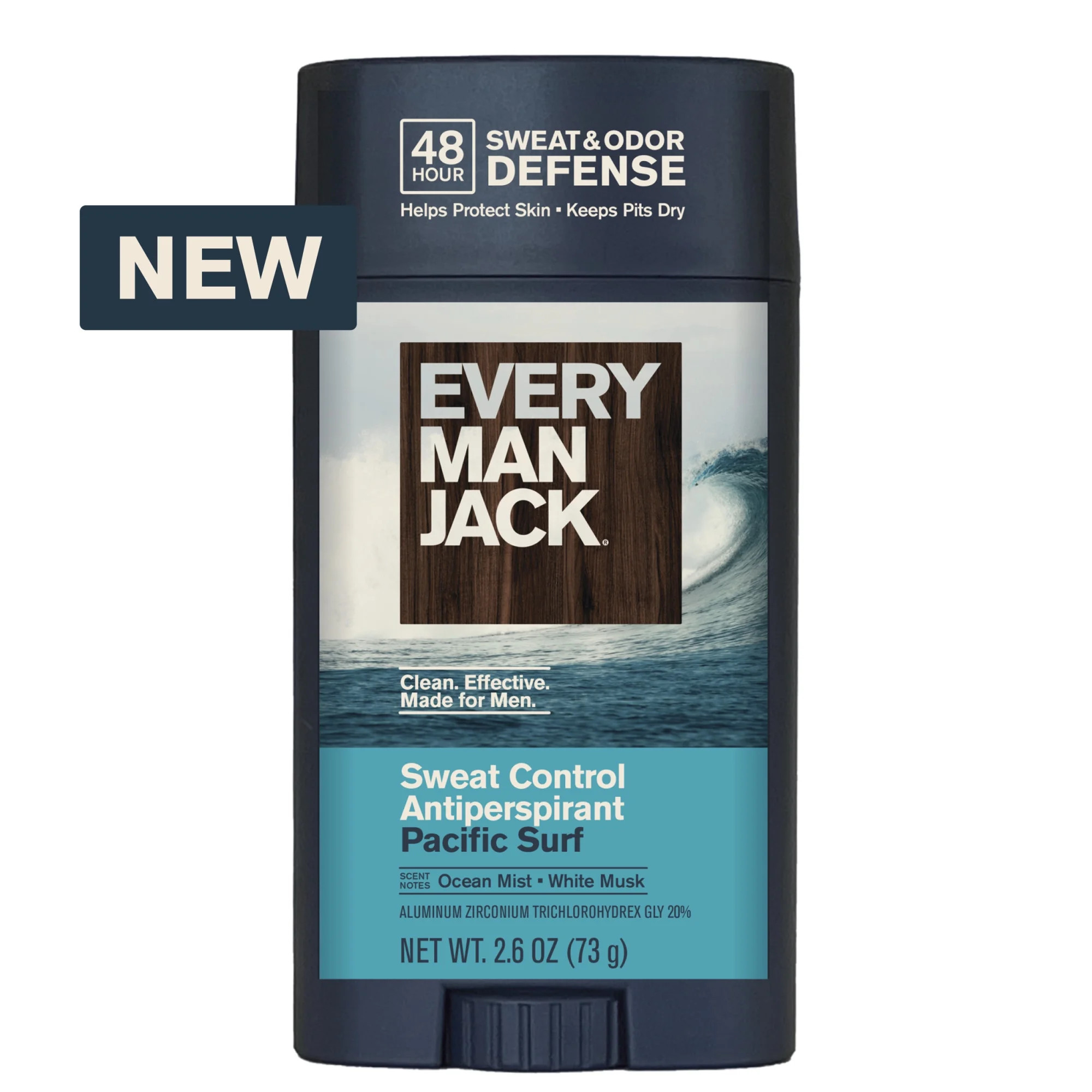 Every Man Jack Pacific Surf Antiperspirant Deodorant – Smooth Glide, 48-Hour Odor & Sweat Defense, 2.6 oz | Walmart (US)